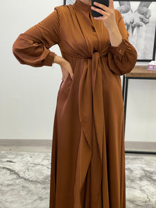 ROBE SATIN  SIRINE CAMEL