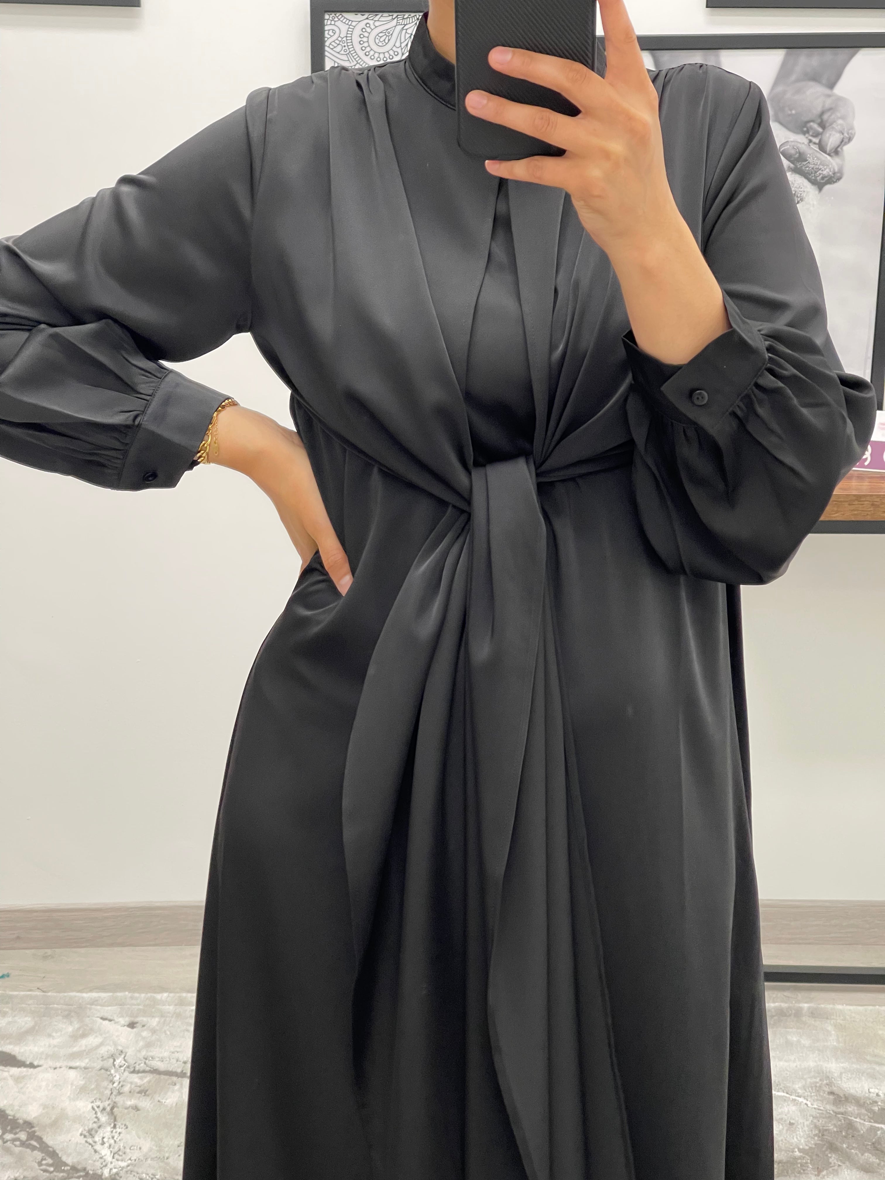 ROBE SATIN  SIRINE NOIR