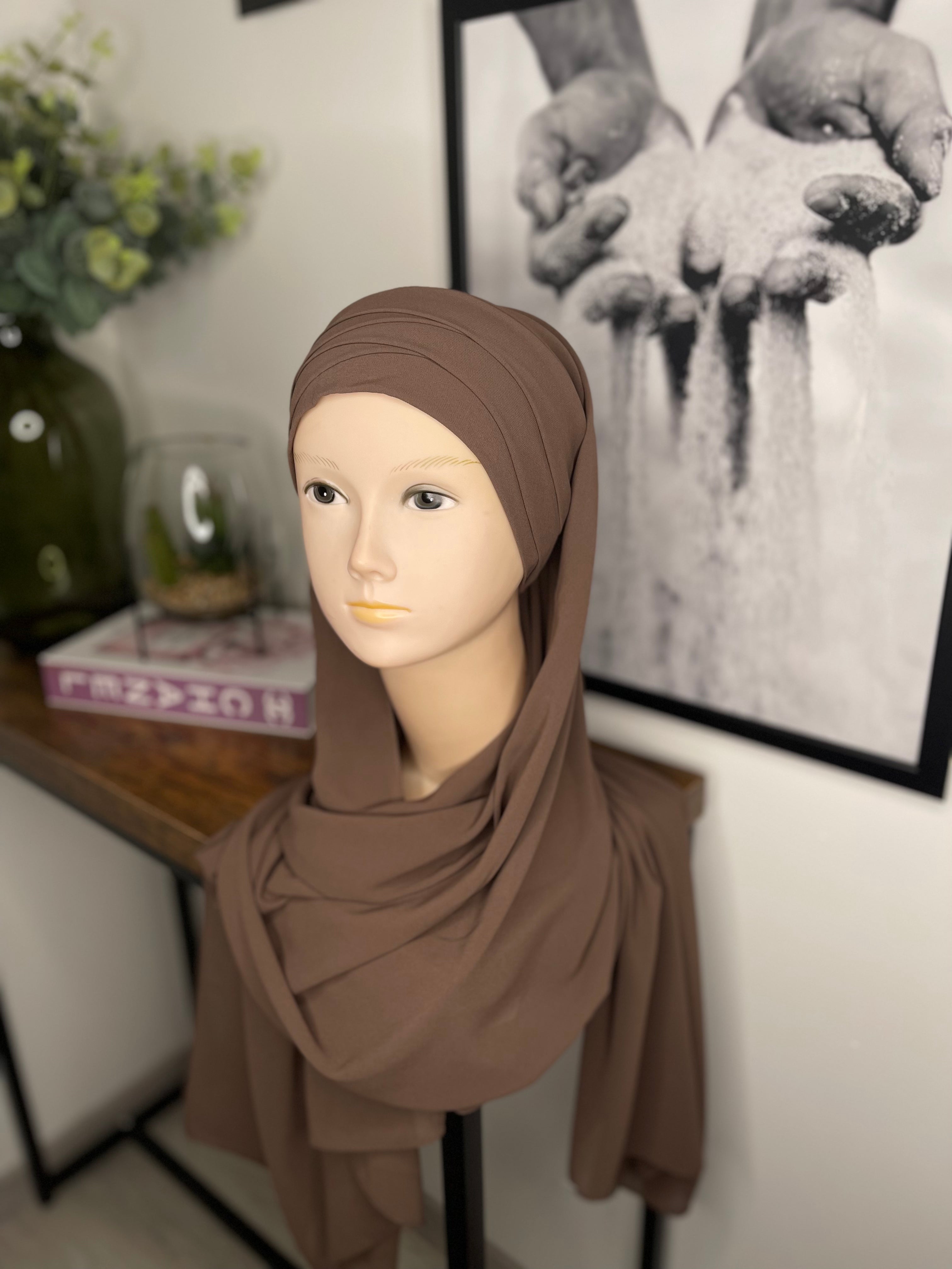 HIJAB PRÊT À ENFILER MARRON