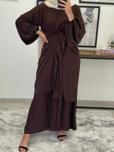 ROBE ABAYA JAWHARA CHOCOLAT