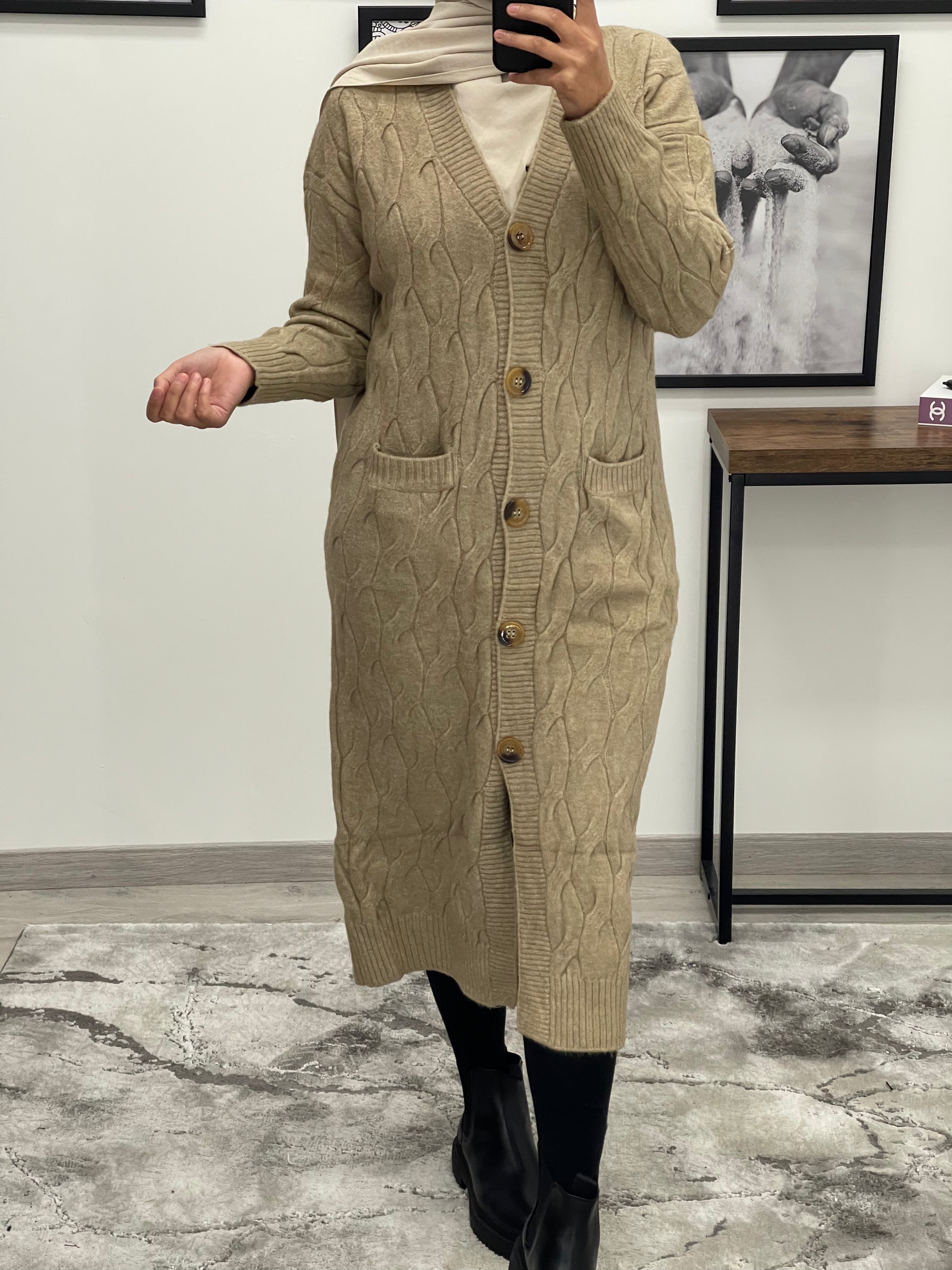 Cardigan long femme sale