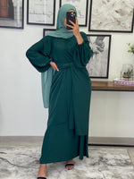 Charger l&#39;image dans la galerie, ROBE ABAYA JAWHARA VERT SAPIN
