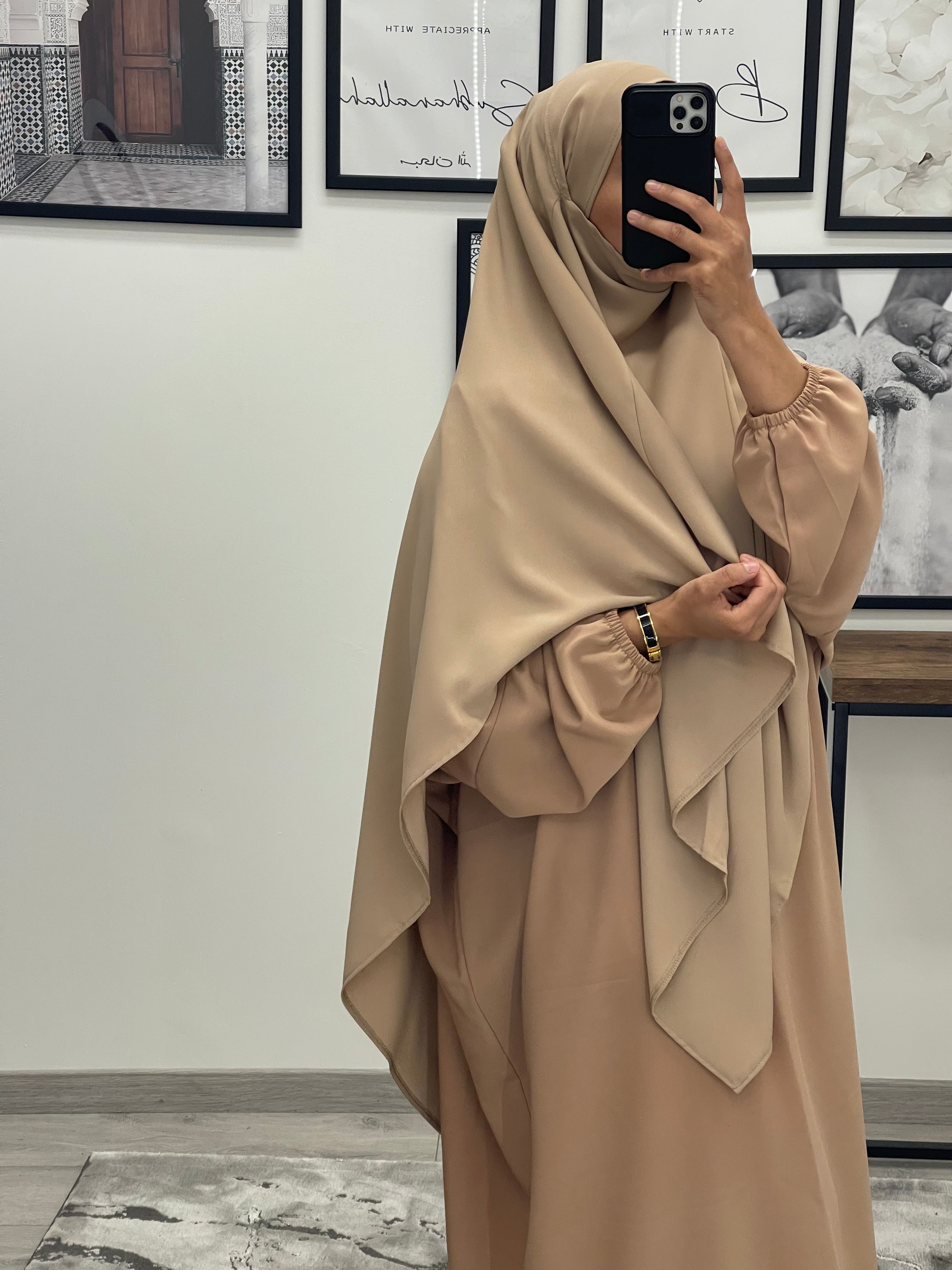 KHIMAR SOIE DE MEDINE BEIGE