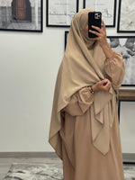 Charger l&#39;image dans la galerie, KHIMAR SOIE DE MEDINE BEIGE
