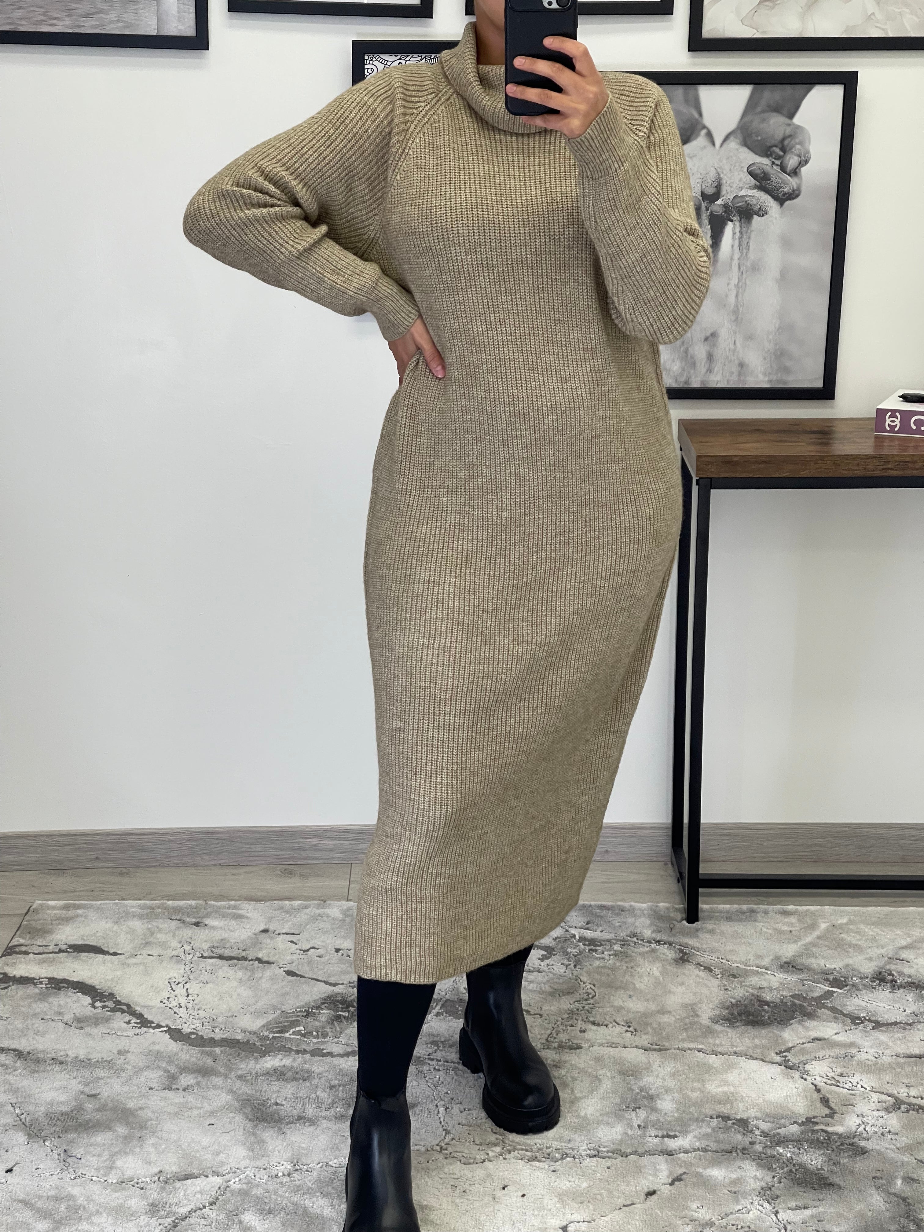 PULL LONG FEMME TAUPE LE DRESSING D AMINA