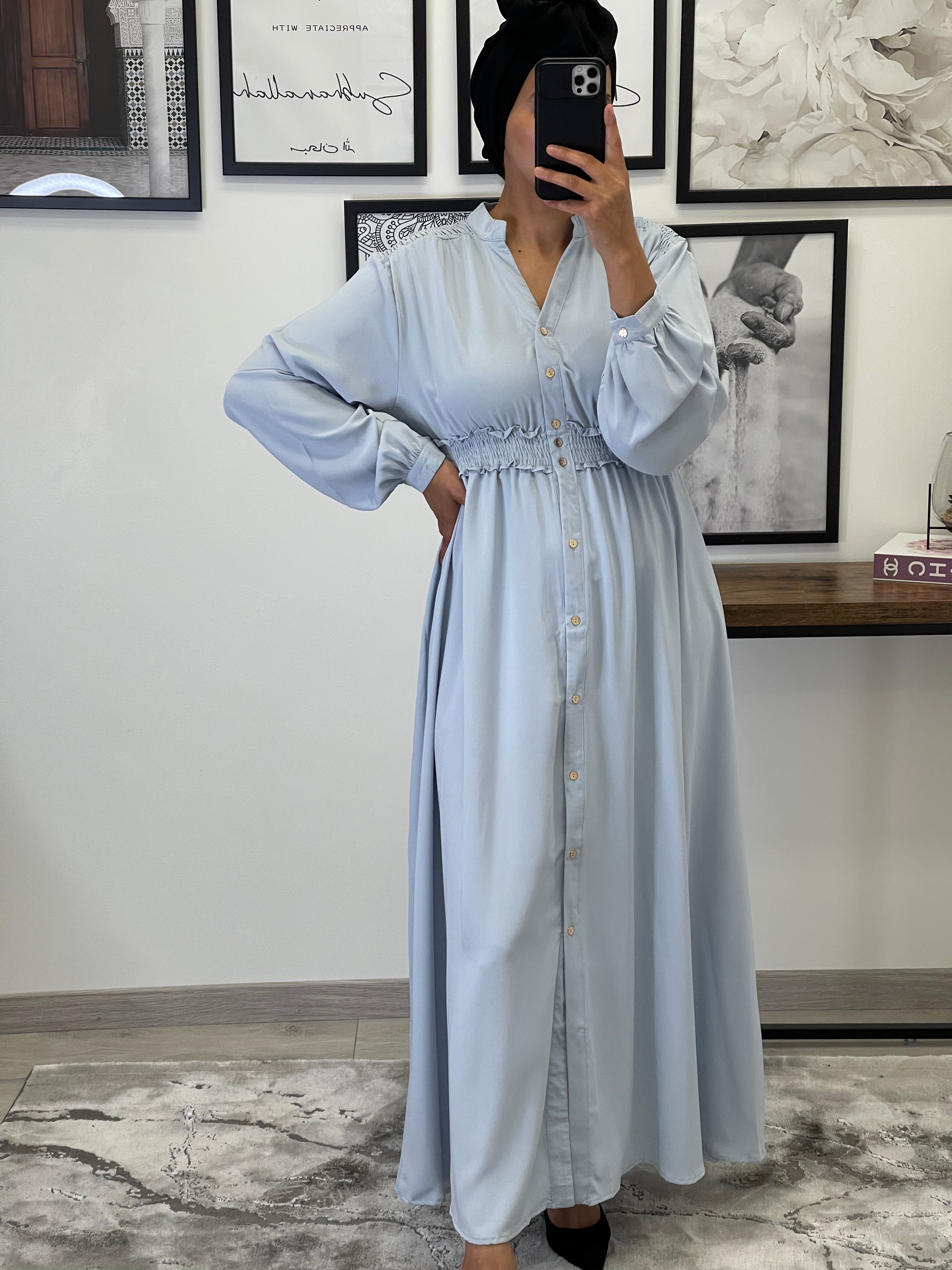 ROBE BOUTONNÉE SONIA BLEU