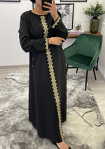 Charger l&#39;image dans la galerie, ABAYA ROBE DENTELLE NOIR
