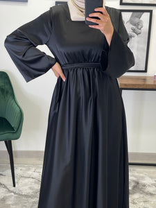 ROBE SATIN ADELINE NOIR