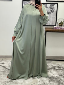 ROBE SATIN  SIRINE VERT EAU