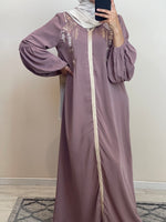 Charger l&#39;image dans la galerie, ROBE CAFTAN AMIRA VIEUX ROSE
