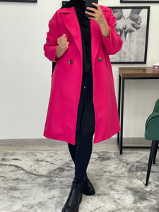 MANTEAU OVERSIZE FEMME FUSHIA LE DRESSING D AMINA