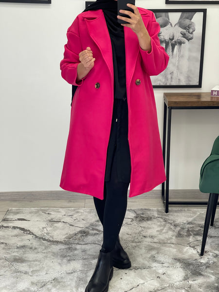 MANTEAU OVERSIZE FEMME FUSHIA