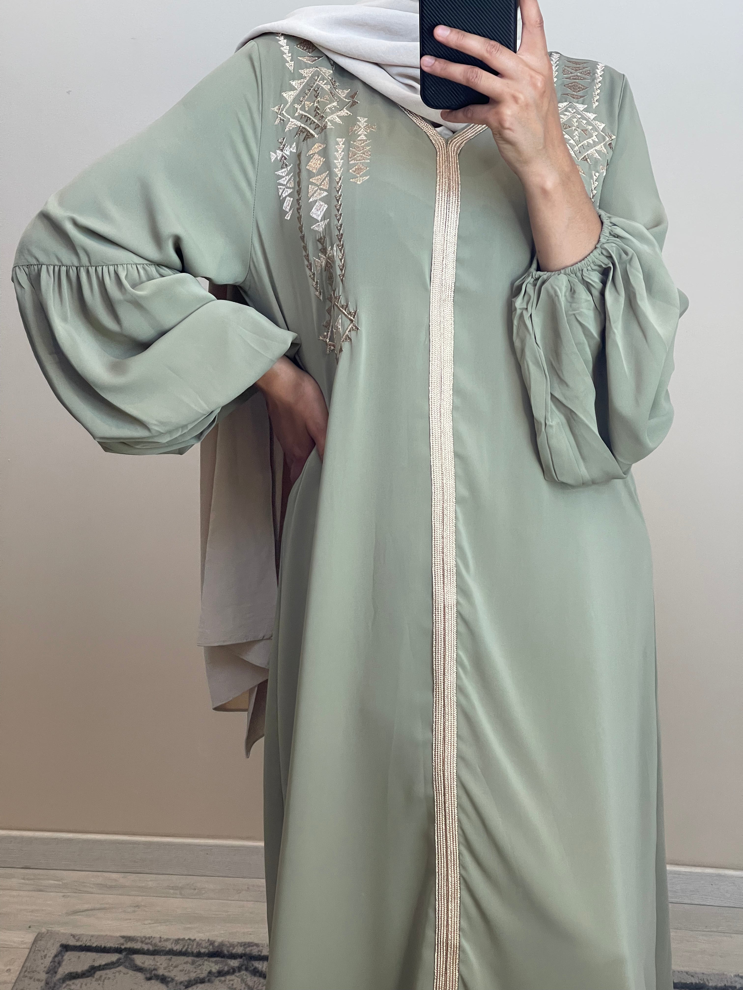 ROBE CAFTAN AMIRA VERT