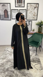 Charger l&#39;image dans la galerie, ABAYA ROBE DENTELLE NOIR
