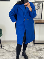 Charger l&#39;image dans la galerie, MANTEAU OVERSIZE FEMME BLEU
