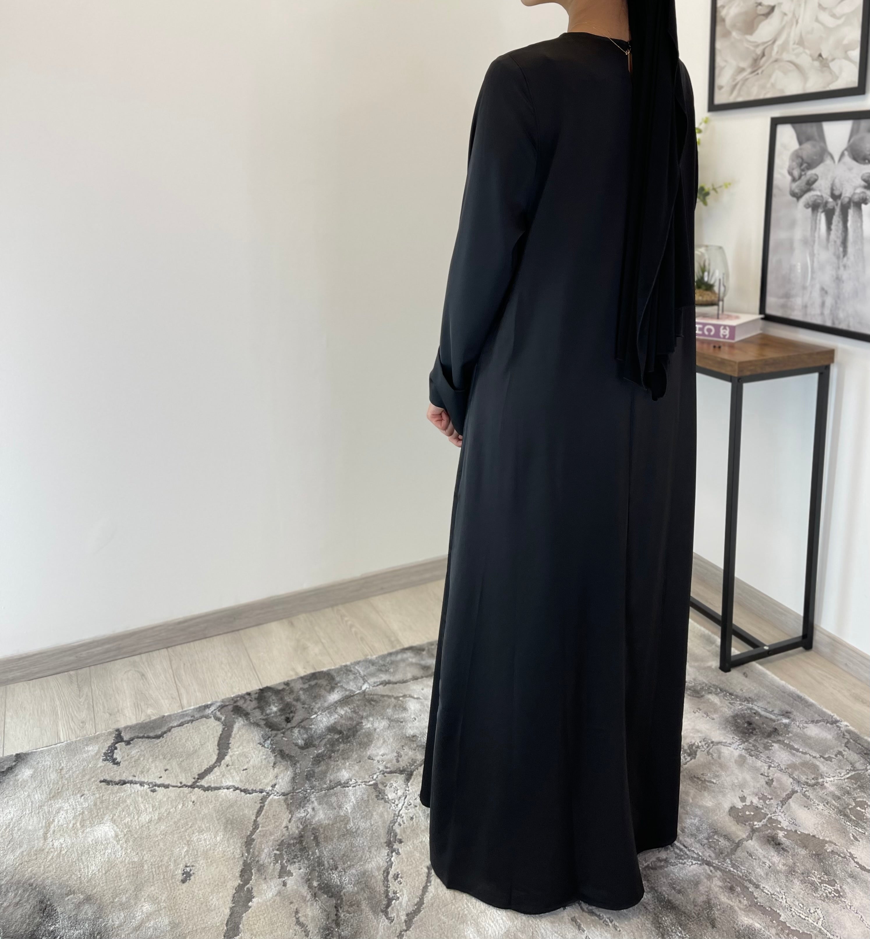 ABAYA SATIN NOIR