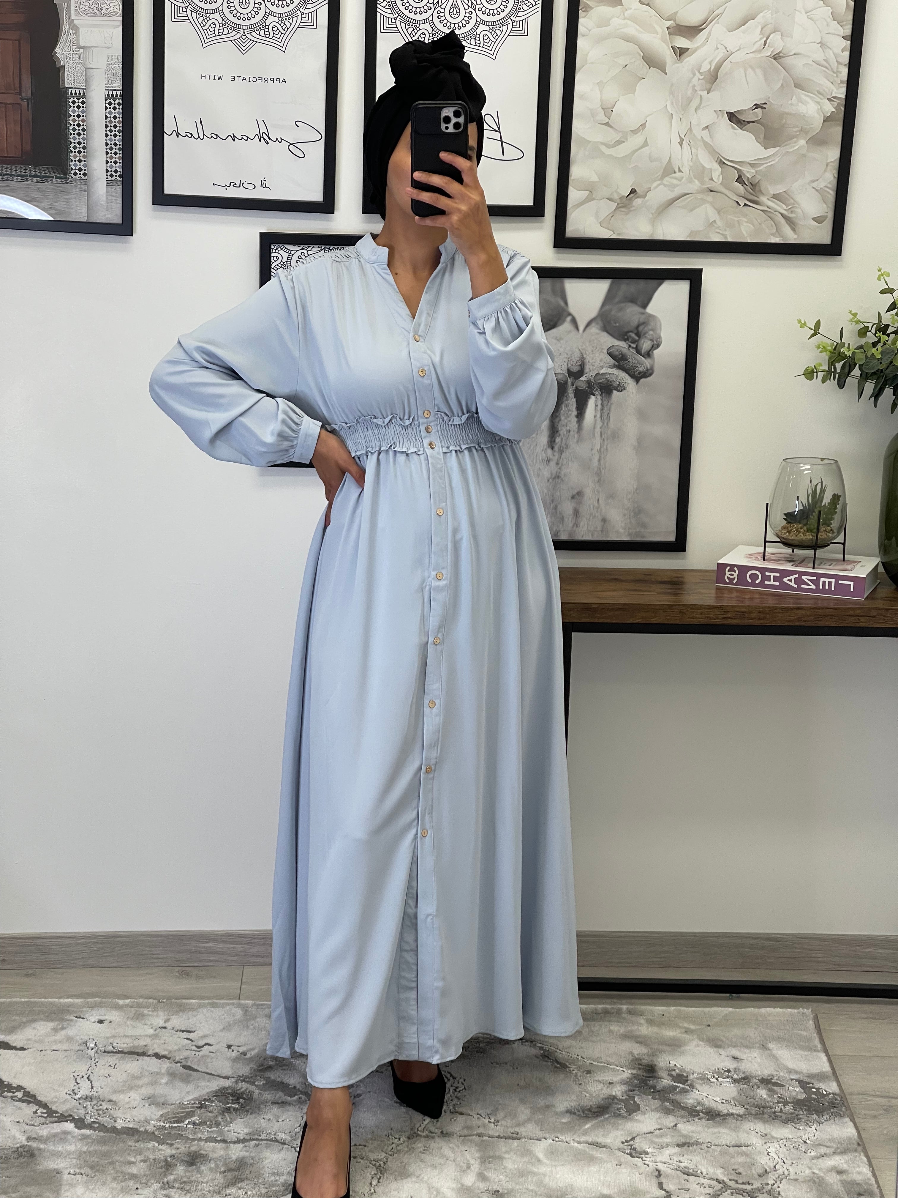 ROBE BOUTONNÉE SONIA BLEU