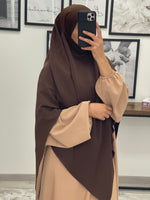 Charger l&#39;image dans la galerie, KHIMAR SOIE DE MEDINE MARRON
