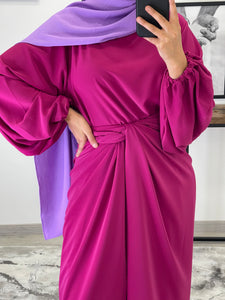 ROBE ABAYA JAWHARA FUSHIA