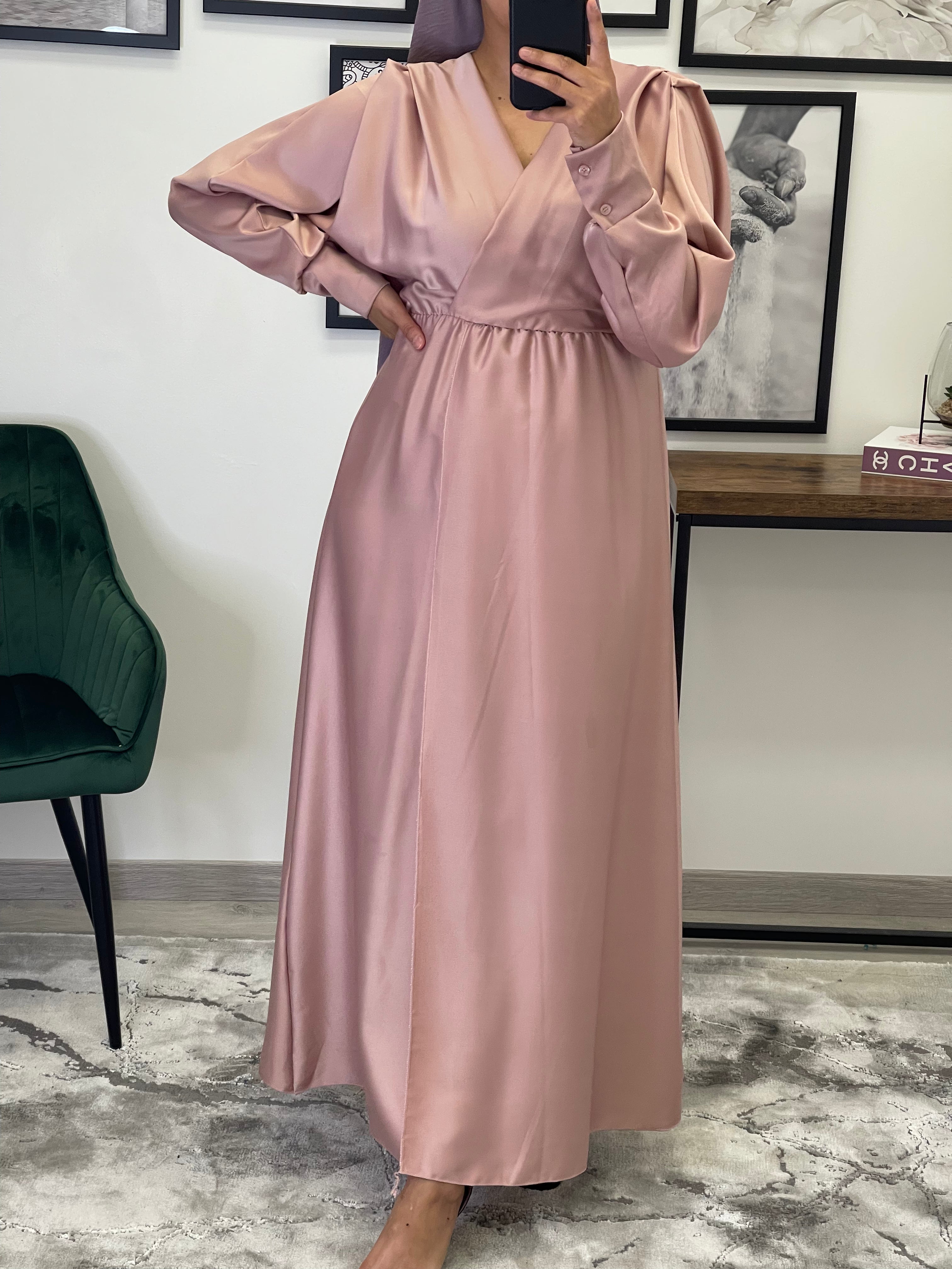 ROBE CACHE COEUR SATIN LE DRESSING D AMINA