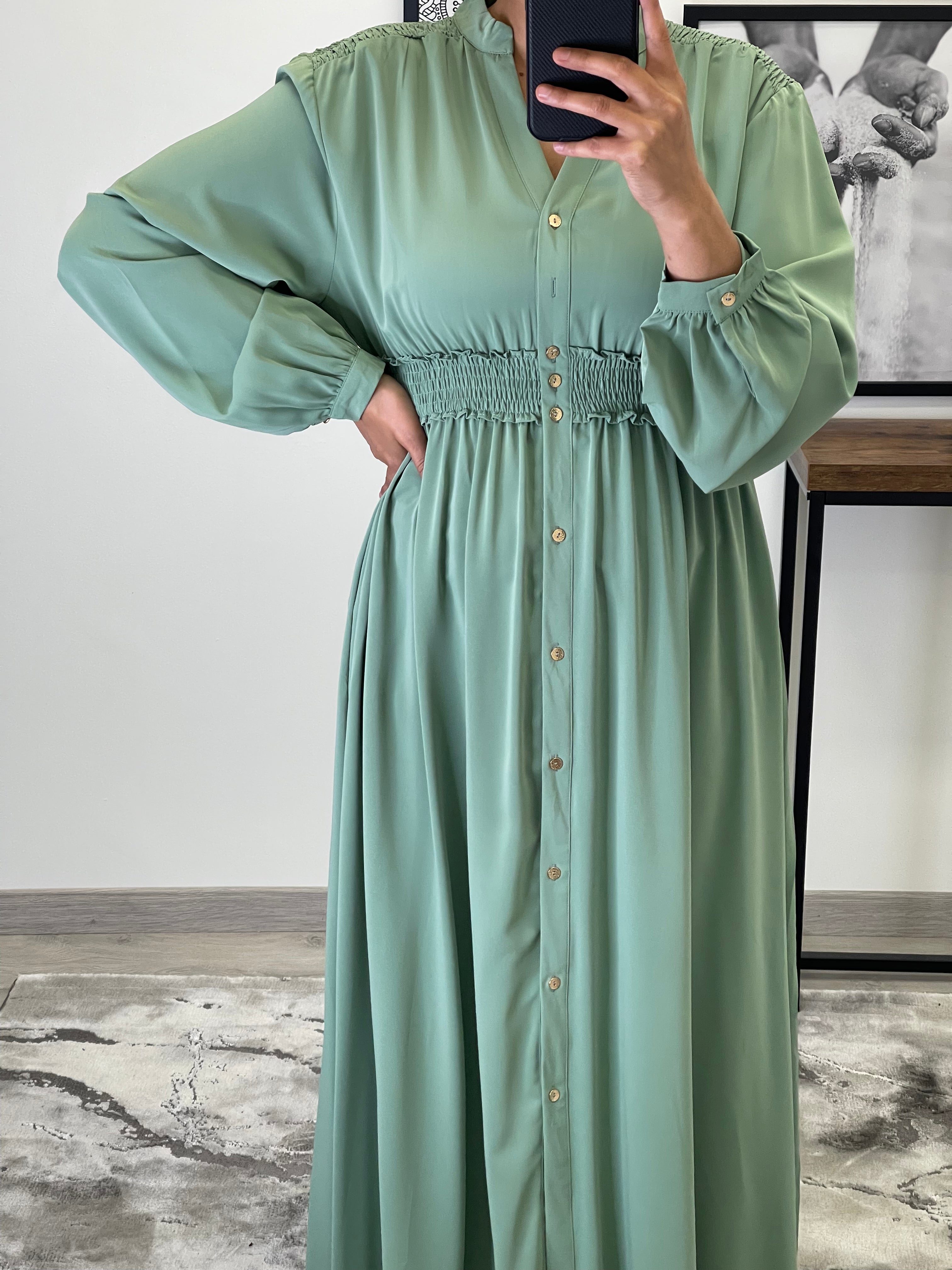 ROBE BOUTONNÉE SONIA VERT