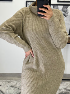 PULL LONG FEMME TAUPE