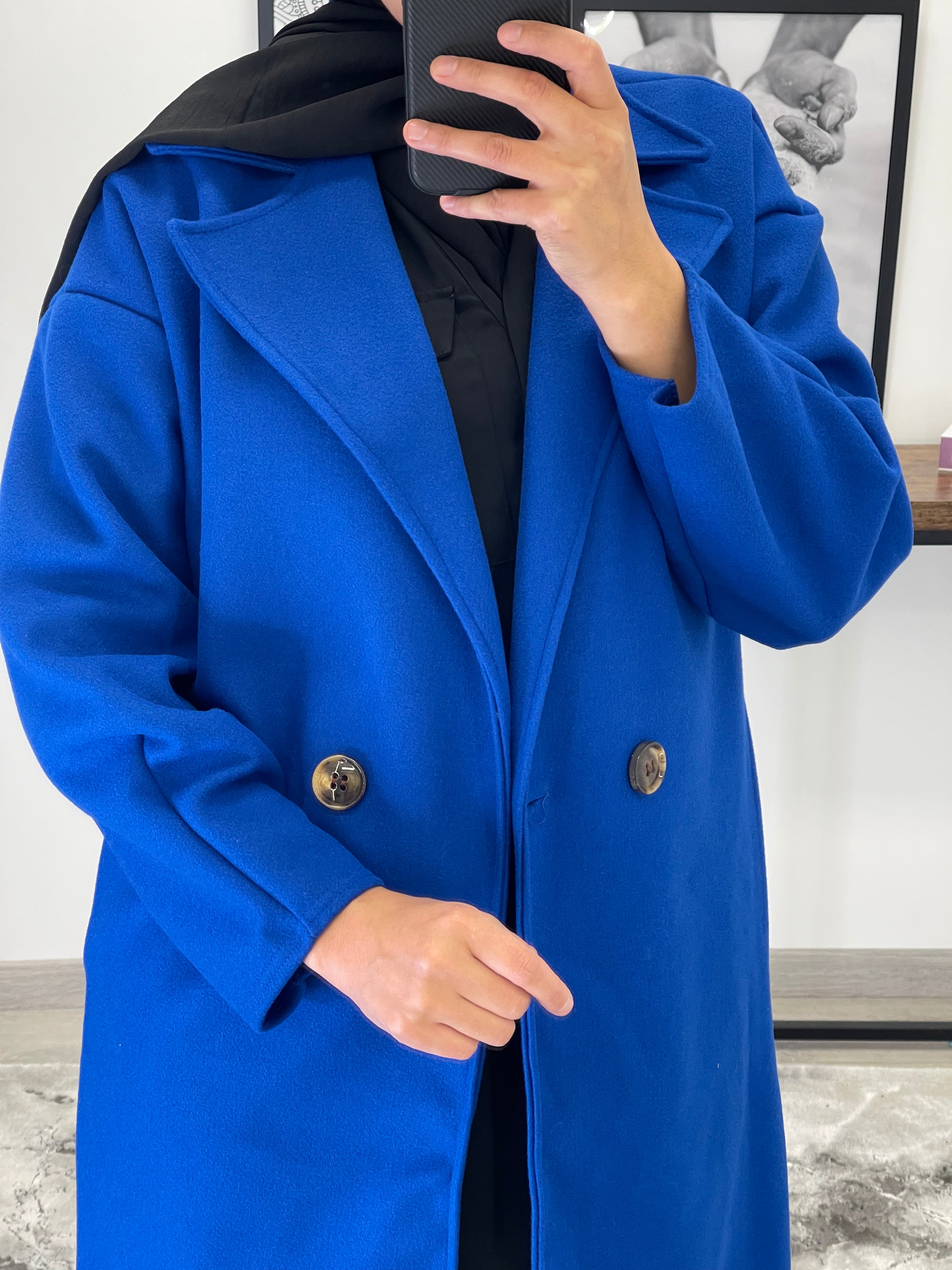 MANTEAU OVERSIZE FEMME BLEU