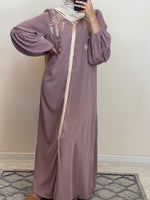 Charger l&#39;image dans la galerie, ROBE CAFTAN AMIRA VIEUX ROSE
