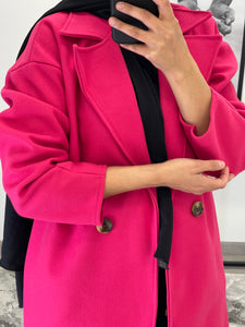 Manteau long discount rose fushia