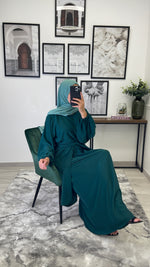 Charger l&#39;image dans la galerie, ROBE ABAYA JAWHARA VERT SAPIN
