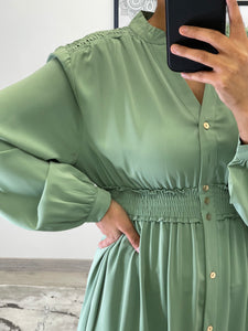 ROBE BOUTONNÉE SONIA VERT