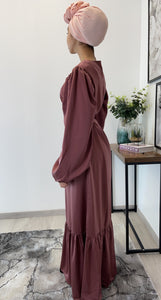 ROBE SATINÉ FRAMBOISE