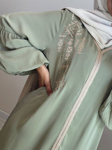 ROBE CAFTAN AMIRA VERT