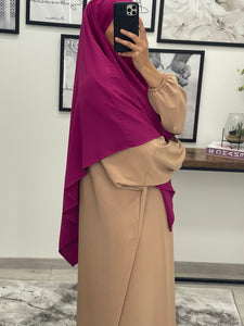 KHIMAR SOIE DE MEDINE FUSHIA