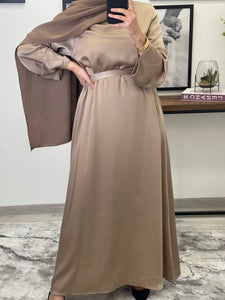 ABAYA SATIN TAUPE