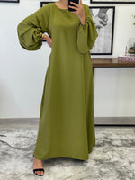 Charger l&#39;image dans la galerie, ROBE ABAYA JAWHARA VERT OLIVE
