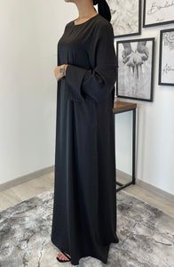 ABAYA SATIN NOIR