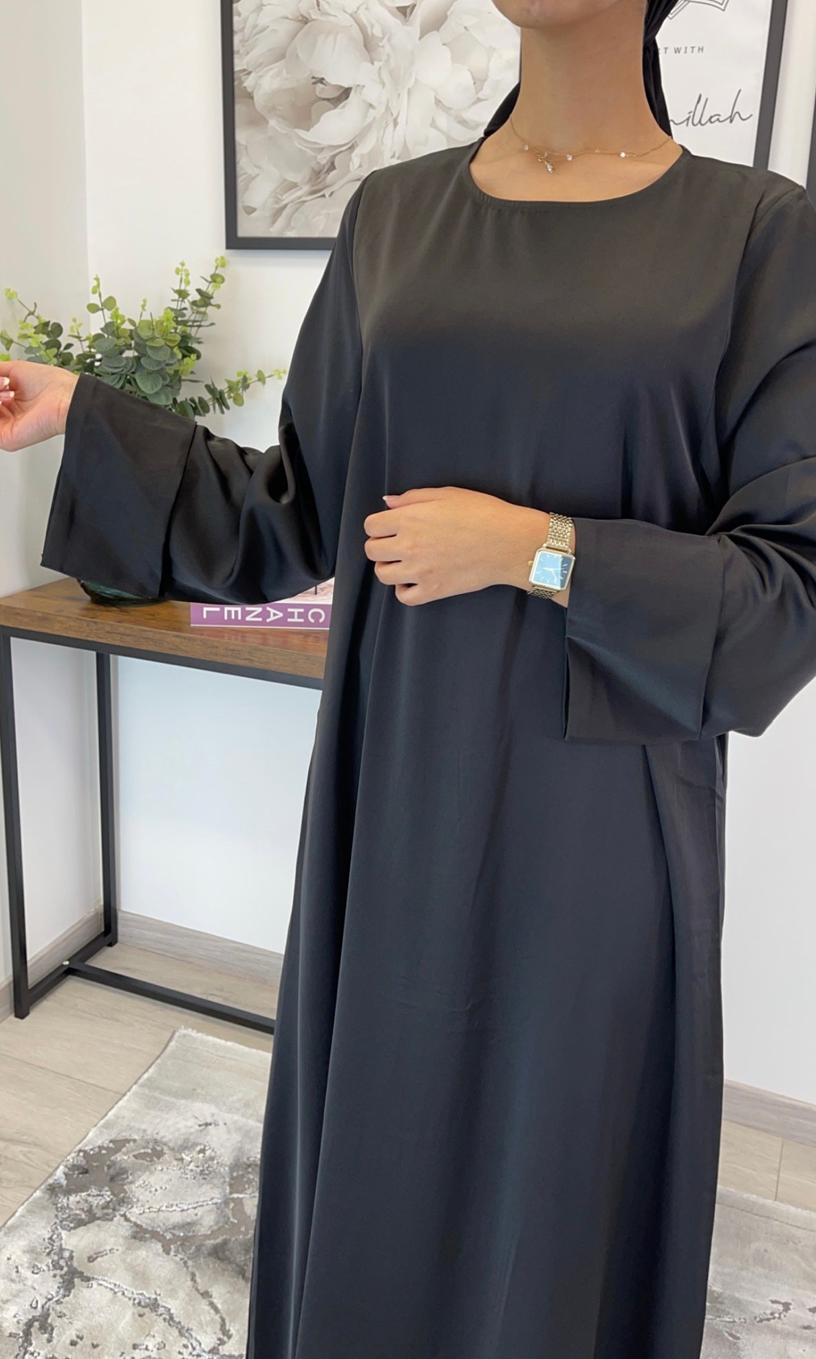 ABAYA SATIN NOIR