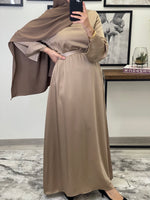 Charger l&#39;image dans la galerie, ABAYA SATIN TAUPE
