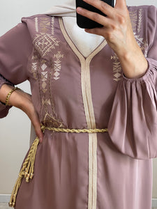 ROBE CAFTAN AMIRA VIEUX ROSE