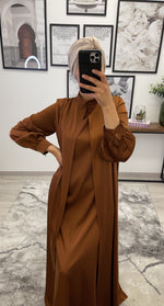 Charger l&#39;image dans la galerie, ROBE SATIN  SIRINE CAMEL
