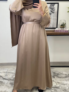 ABAYA SATIN TAUPE