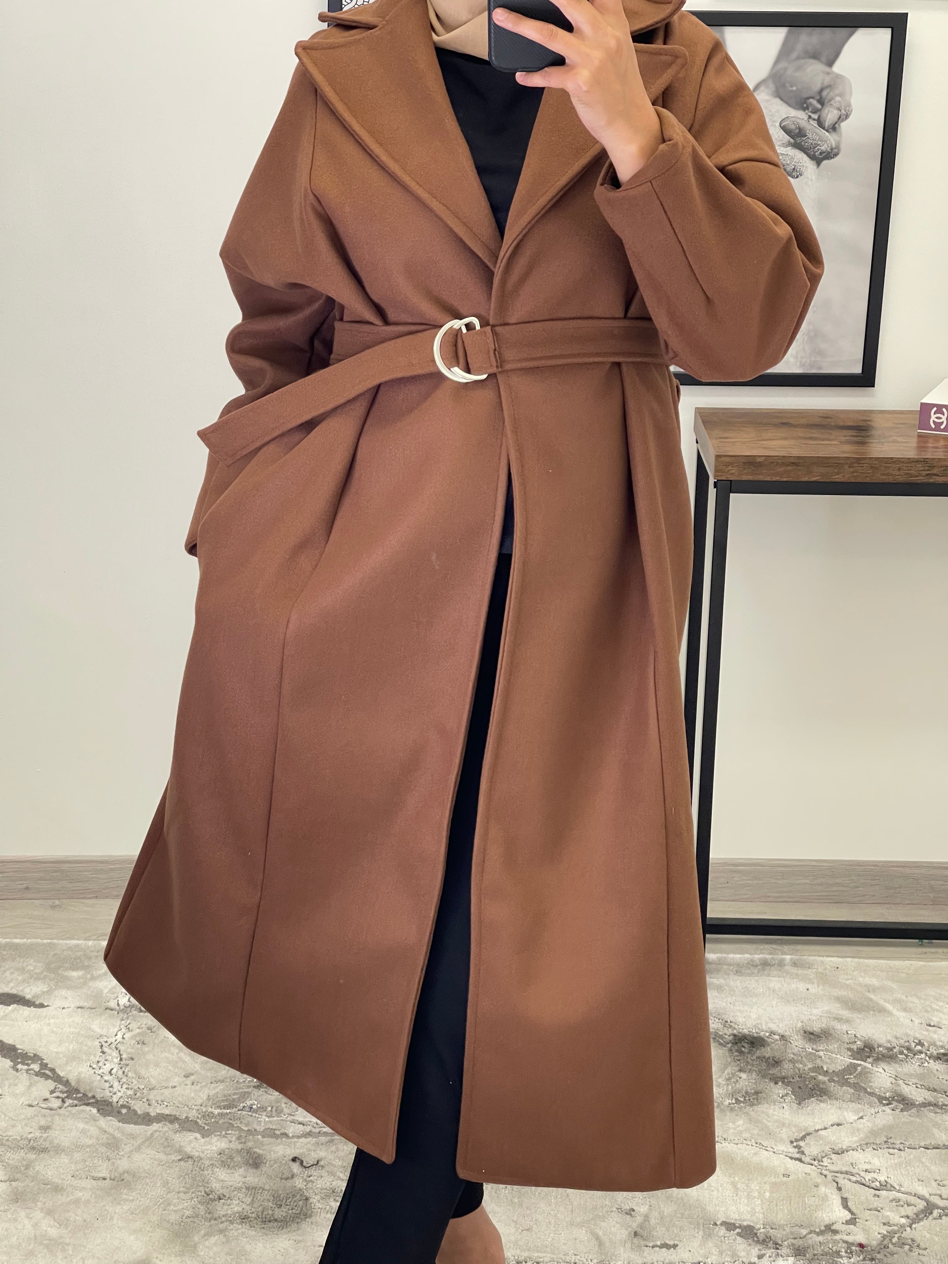 Manteau camel online oversize