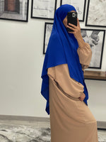 Charger l&#39;image dans la galerie, KHIMAR SOIE DE MEDINE BLEU ROYAL
