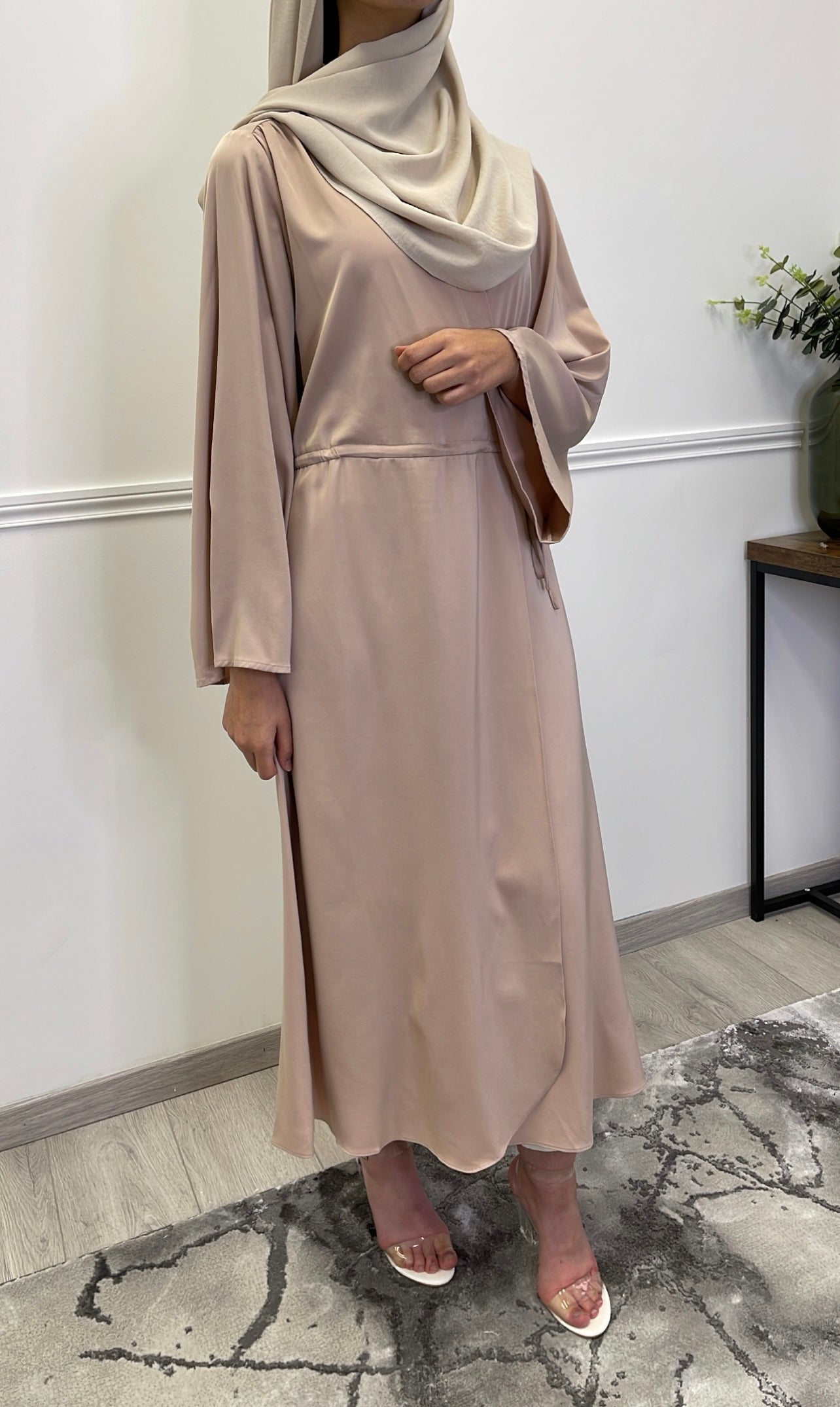 ROBE SATIN KIMONO NUDE