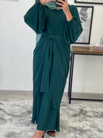 Charger l&#39;image dans la galerie, ROBE ABAYA JAWHARA VERT SAPIN
