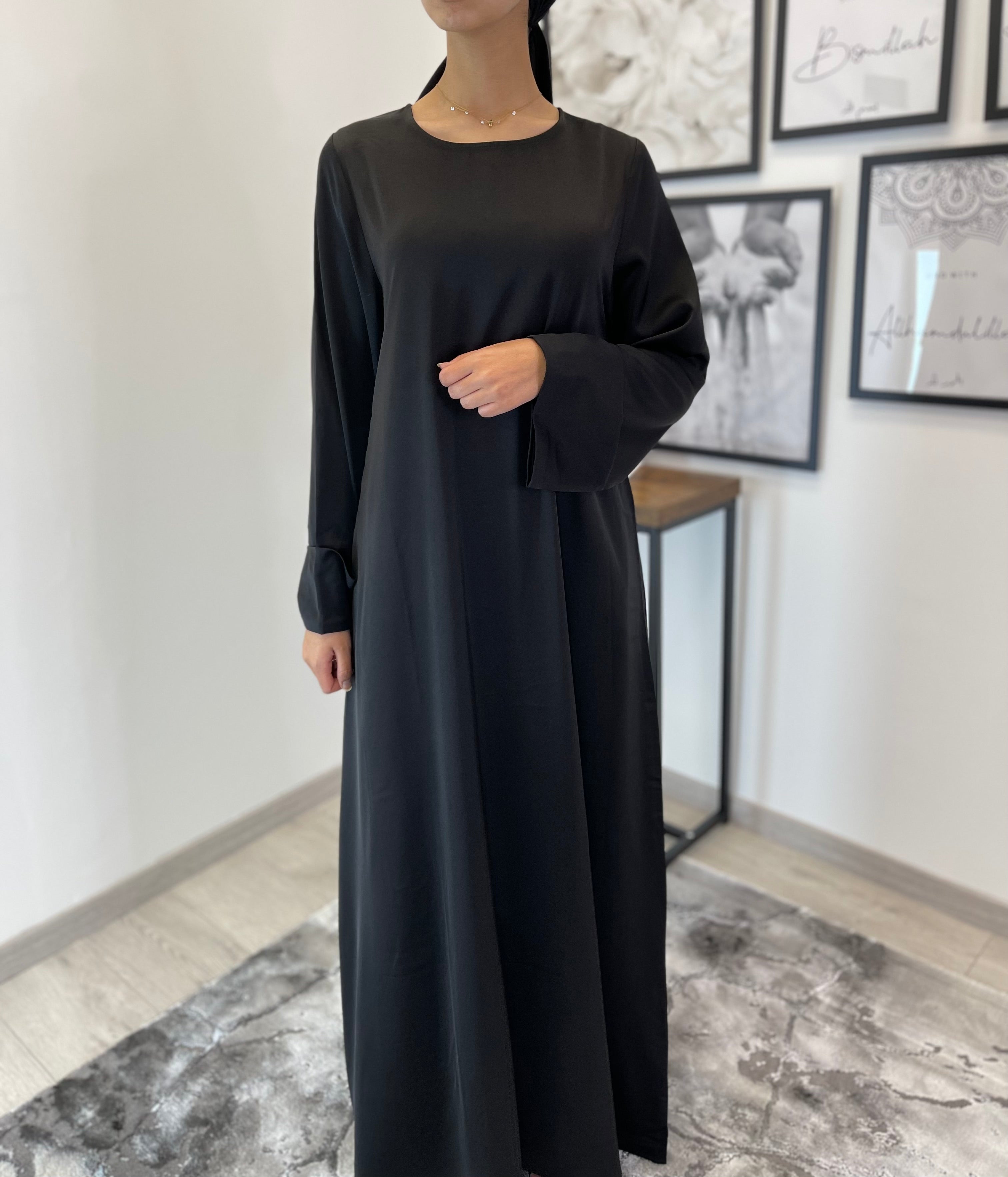 ABAYA SATIN NOIR