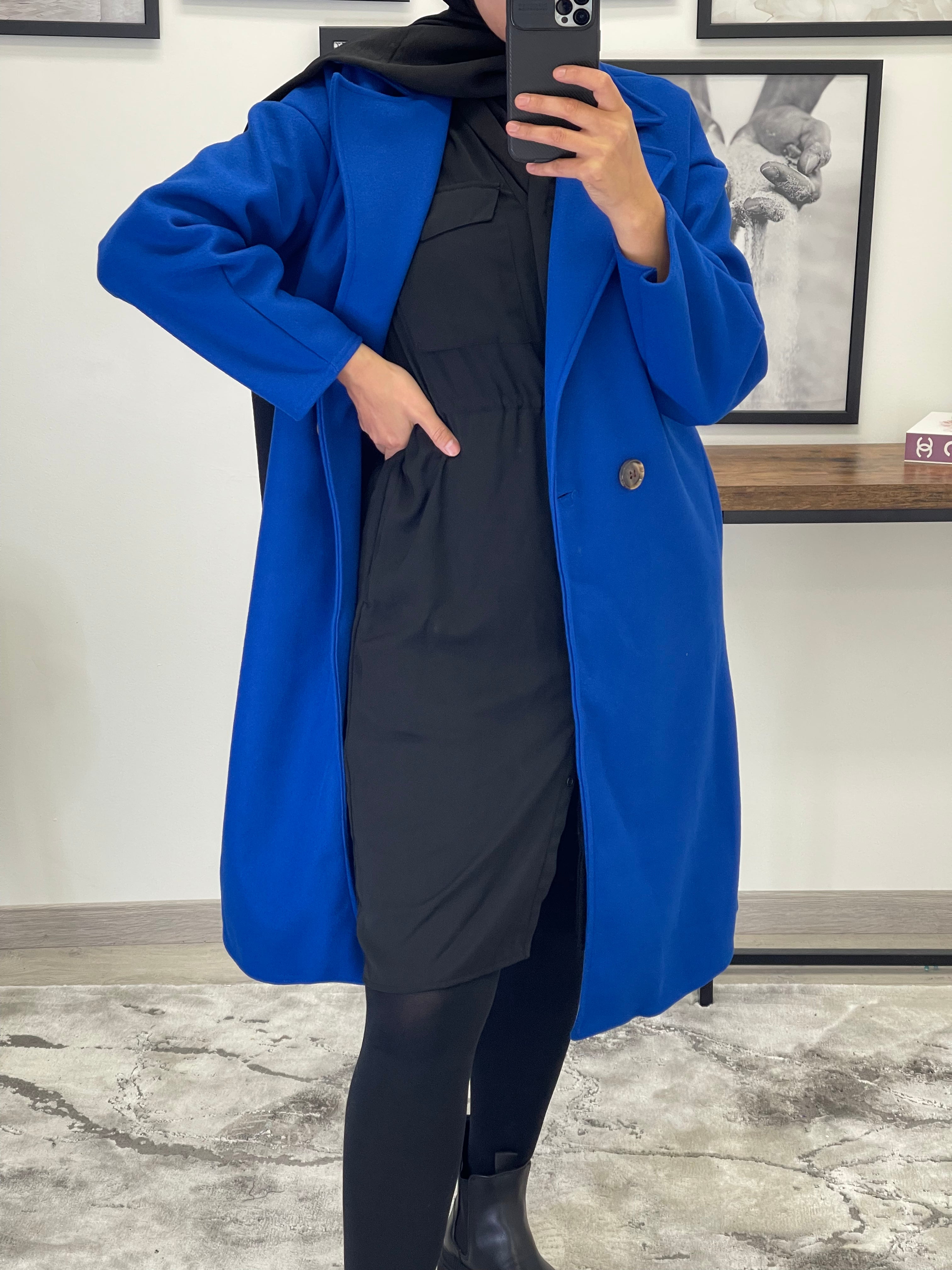 MANTEAU OVERSIZE FEMME BLEU