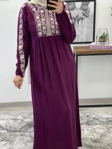 ROBE BRODÉE MAUVE