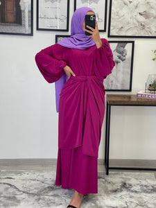 ROBE ABAYA JAWHARA FUSHIA